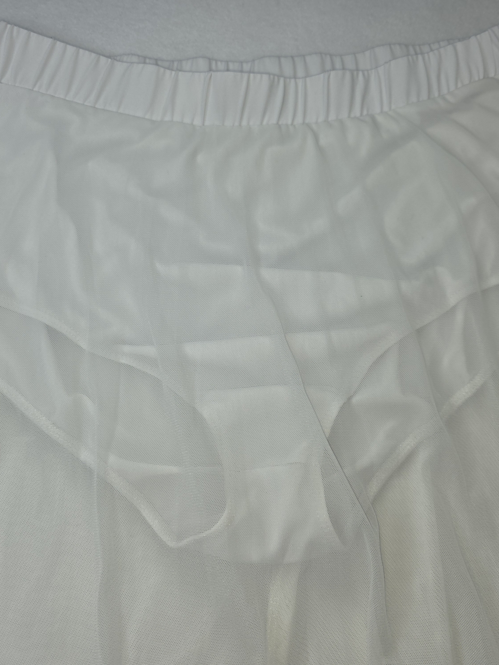 FTF 1 White Mesh Elastic Waist Sheer Skirt W/Panty CX-3898 - Picture 5 of 9
